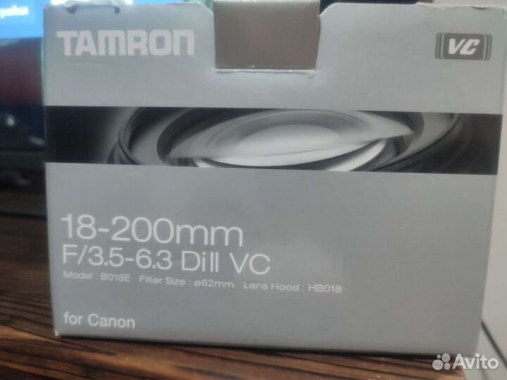 Объектив Tamron 18-200 F/3.5 Di ll VC для Canon