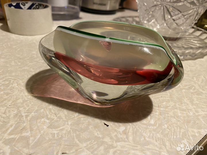 Пепельница СССР из чешского стекла