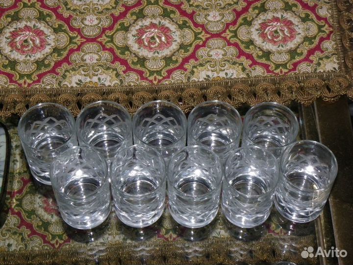 Комплект немецких хрустальн рюмок На 10 персон