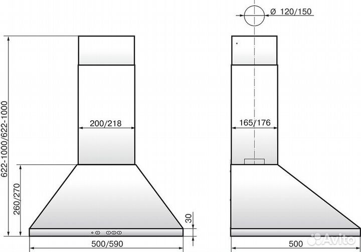 Каминная вытяжка elikor Вента 50П-430-К3Д белый