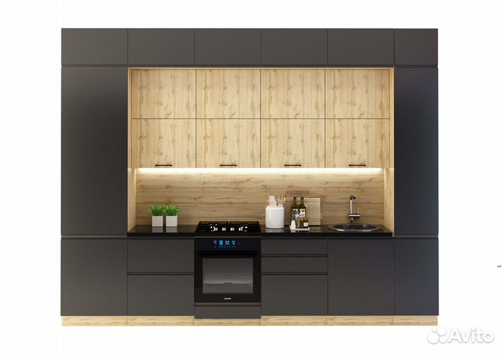 Кухня модульная в эмаль краске (цена за весь компл