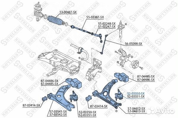 Опора шаровая левая Stellox 52-03350-SX