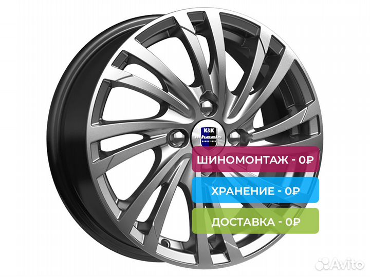 R15 4x100 6J ET45 D67,1 К&К Мейола (кс643) Дарк пл