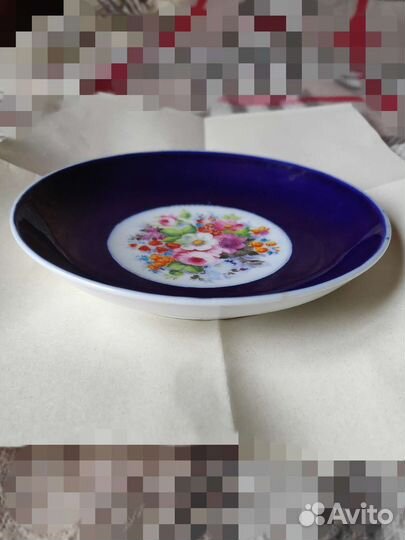 Блюдце для чайной пары. Завод Попова. Фарфор