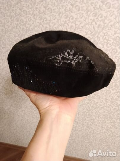 Берет женский натуральная замша