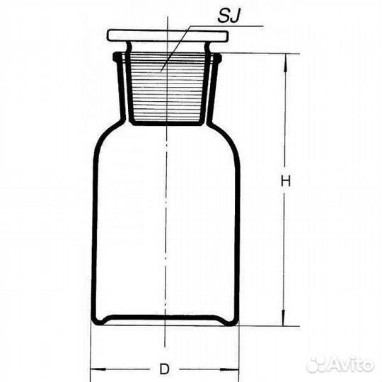 Склянка (штанглас), 1000 мл, темное стекло, с прит