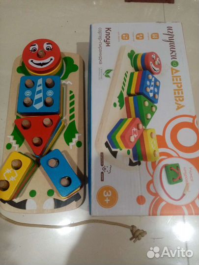 Деревянные игрушки клоун