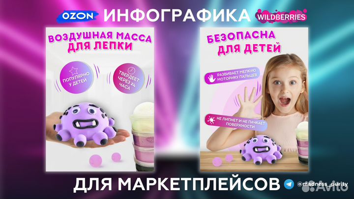 Инфографика для маркетплейсов Wildberries и Ozon