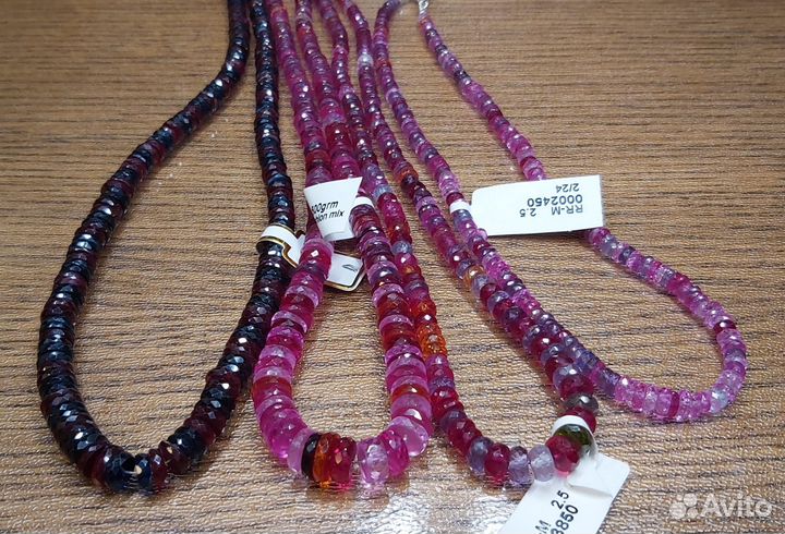 Бусы шпинель разноцветная