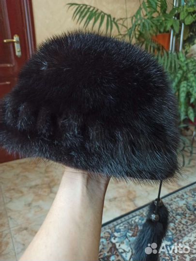Шапка норковая женская черная