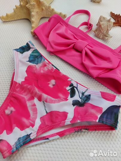 Купальник новый детский для девочки+ очки(набор)