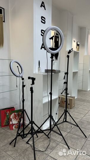 Штатив для телефона напольный с лампой