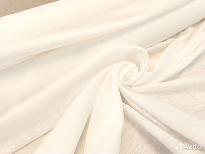 Ткань декоративная Белая полулён Оршанский лён