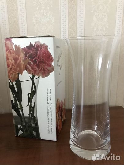 Ваза для цветов стекло Богемия (Чехия)