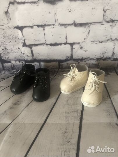 Ботинки на куклу Вихтель из кожи и экокожи