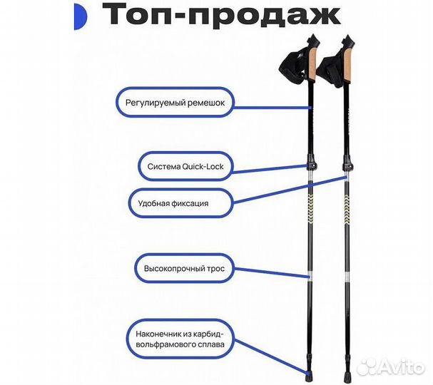 Палки для скандинавской ходьбы RoadLike Scandi, же