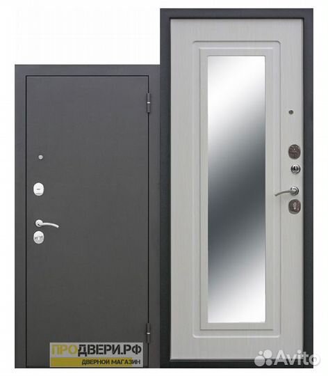 Дверь входная с зеркалом