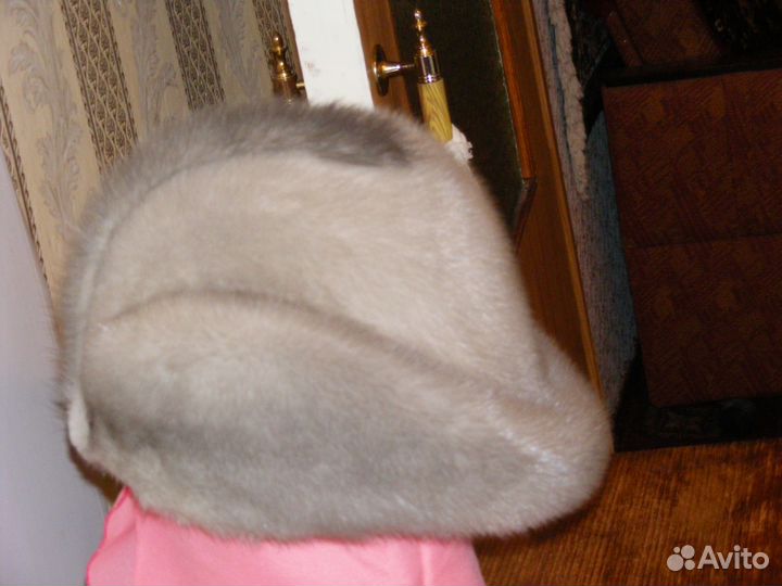 Зимняя шляпка из натуральной голубой норки