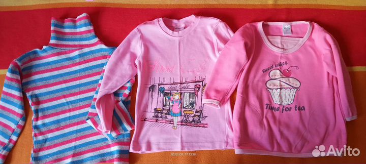 Кофты, футболки, туники, лосины, шорты. Пакетом