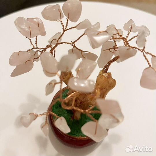 Дерево розовый кварц