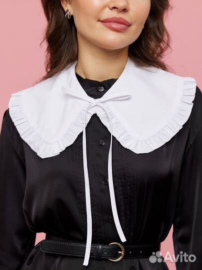 Съемный воротничок белый с завязками