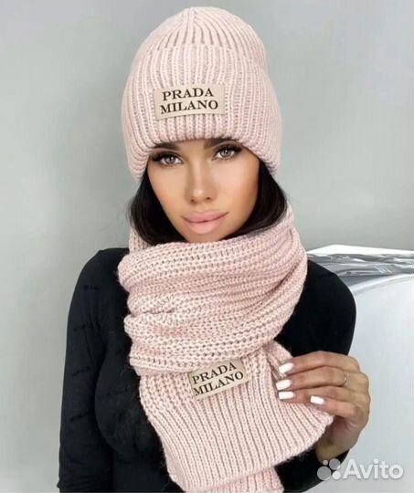 Комплект шапка и шарф женские
