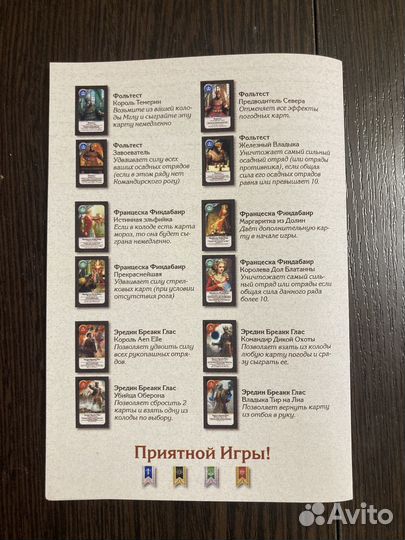 Набор Гвинт (Gwent) 5 колод с полем