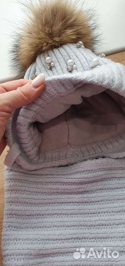 Шапочка зимняч для девочки 6-7 лет