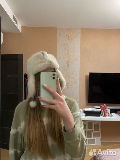 Шапка норковая женская белая
