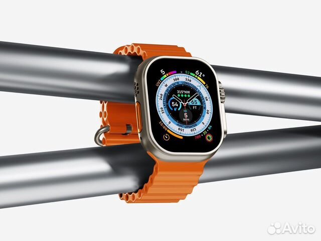 Apple watch ultra оранжевые. Часы мокап.