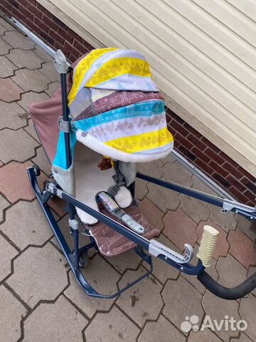 Детские санки коляска с колесами