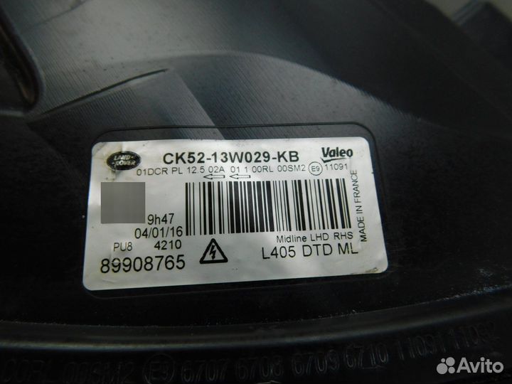 Фара правая Land Rover Range Rover IV CK5213W029KB