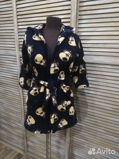 Пушистый банный халат 110-116 (5-6 лет)