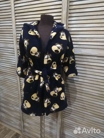 Пушистый банный халат 110-116 (5-6 лет)