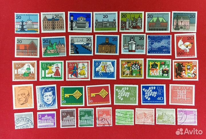 Почтовые марки, 100 штук, Западный Берлин