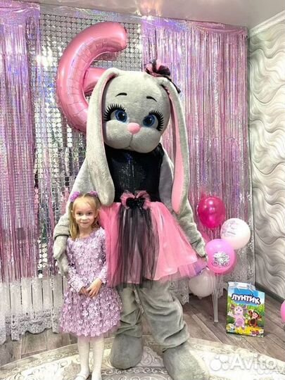 Ростовая кукла Зайка, Мишка Тедди, аниматор