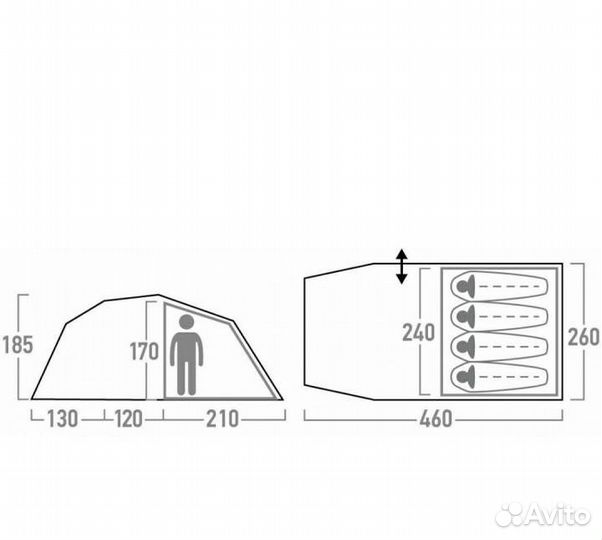 Палатка 4-местная Outventure Trenton 4