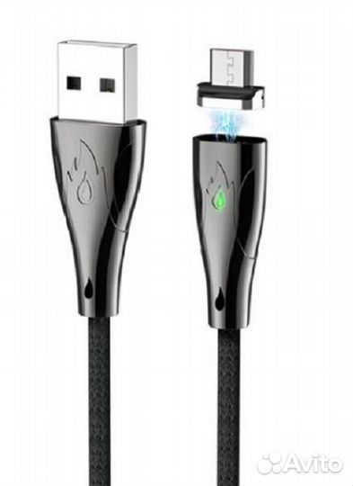 Кабель microUSB (3А) магнитный, нейлон (hoco U75)