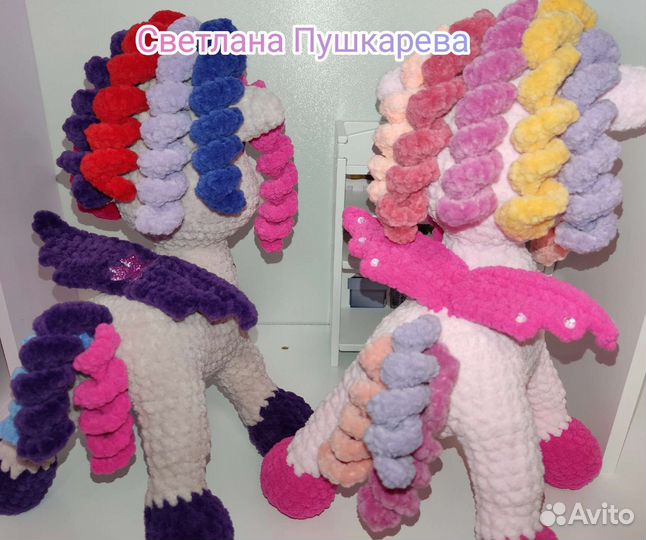 Вязаная Мягкая игрушка единорог