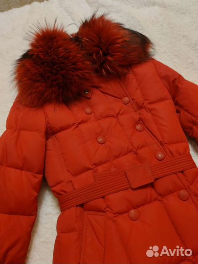 Пуховик красный женский зима 42 44
