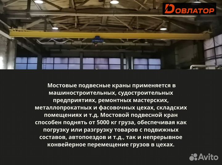 Кран мостовой подвесной от 5т