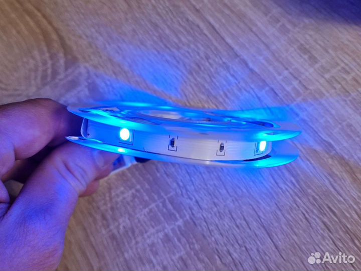 RGB лента 5м, комплект с блоком питания и пультом