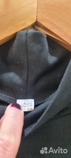 Костюм женский с брюками бу 54р,черный