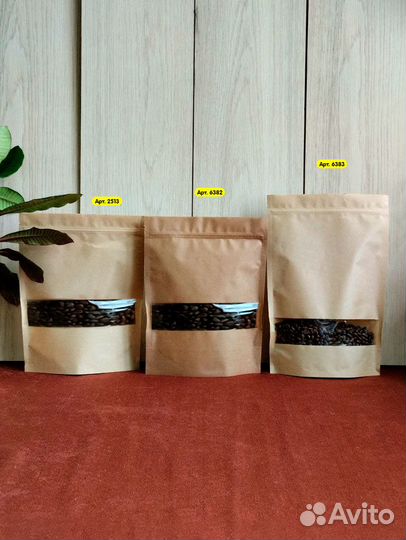 Пакет дой пак бумажный с окном 40 мм