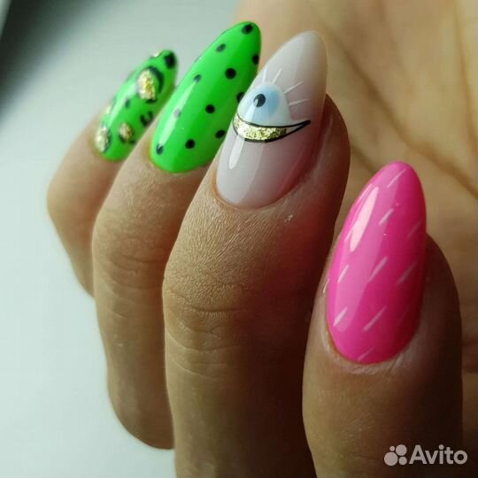 Наращивание ногтей, маникюр с покрытием гель лака