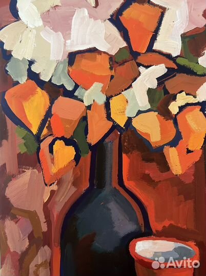 Живопись натюрморт красный