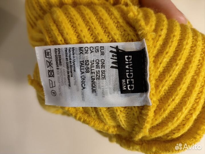 Шапка женская голубая, розовая, желтая HM