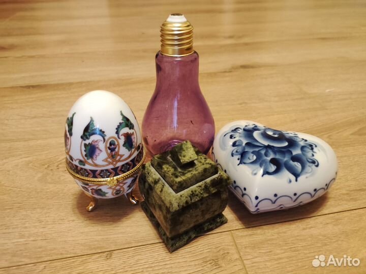 Шкатулка керамика, змеевик, стекло