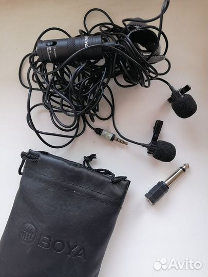 Микрофон-петличка boya, двойной