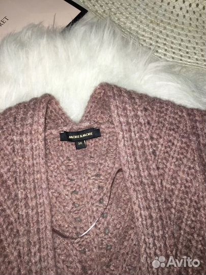 Кардиган more more S обьемная вязка, пудровый